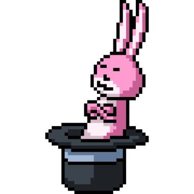 Tavşan şapkası piksel sanatı sihirbazı arka planı izole etti