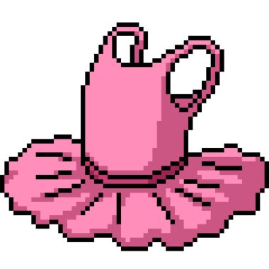 Çocuk bale elbisesinin pikseli sanatı izole arka plan