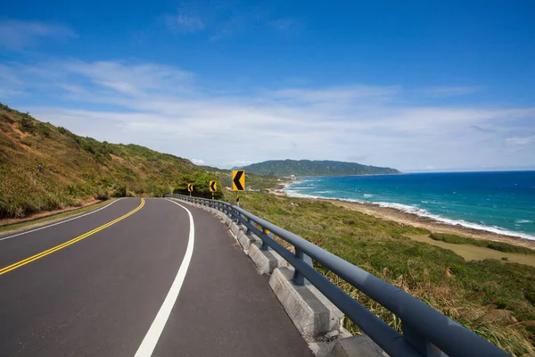 View Road Marine Scene Mountains Taiwan China — Stock Photo, Image