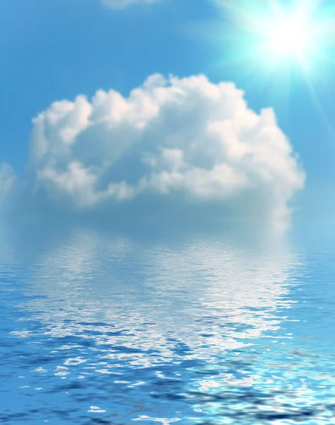 Powierzchni wody marszczyć i odbicia miękkie liczby niebo i chmury — Zdjęcie stockowe