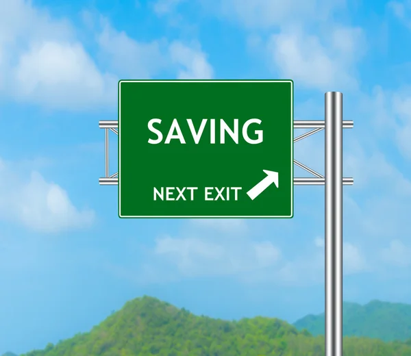 Road Sign concept to Saving — Stock Photo, Image