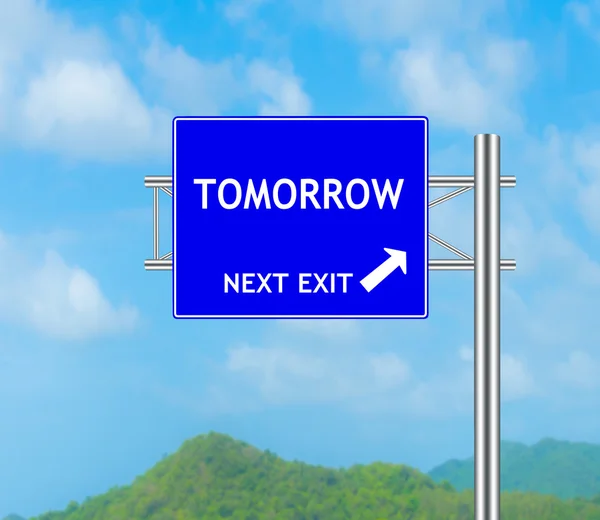 Road Sign concept to Tomorrow — Stock Photo, Image