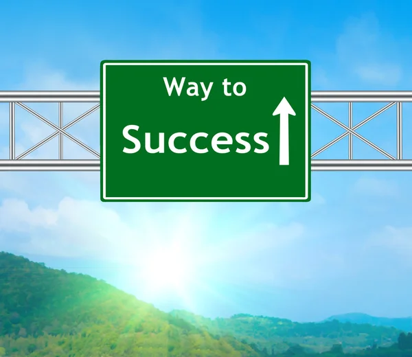 Success Green Road Sign — Stock Photo, Image