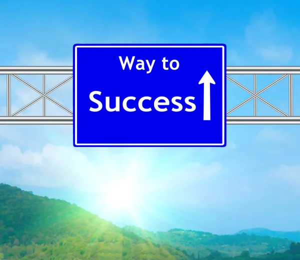 Success Blue Road Sign — Stock Photo, Image