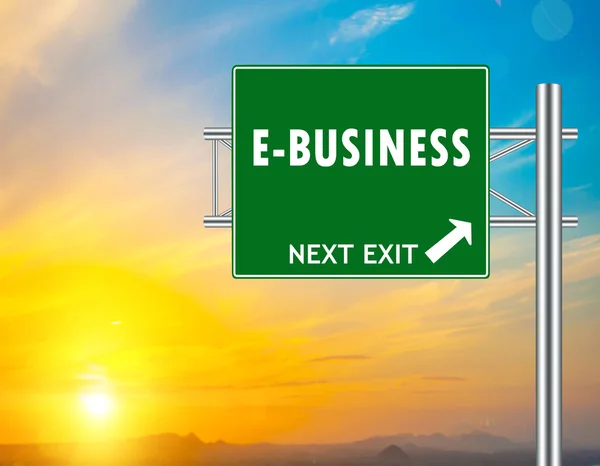 E-Business Green Road Sign — Stock Photo, Image