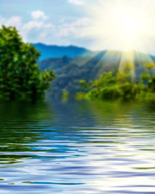 Rippled su yüzey ve doğa arka plan bulanıklık
