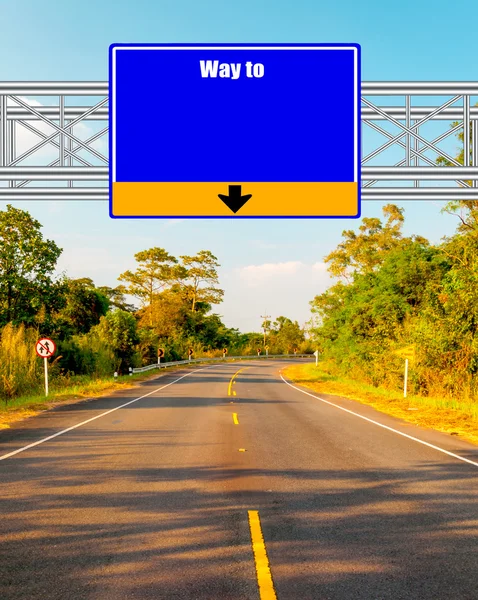 Road Sign concept Country Road and landscape — Stock Photo, Image