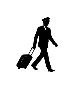 Basit bir pilot silueti. Doodle havacısı izole edilmiş simge.