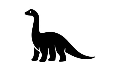 Brontosaurus uzun boyunlu Sauropod silueti tarih öncesi yaşamı ve yok oluşu temsil ediyor.