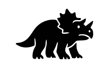 Triceratops prehistoric animal simple graphic silhouette icon