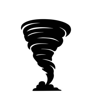 Kasırga silueti tehlikeli bir fırtına uyarısı oluşturuyor.