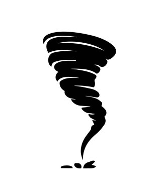 Kasırga silueti tehlikeli bir fırtına uyarısı oluşturuyor.