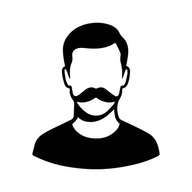Man with stylish mustache for user profile or social media avatar