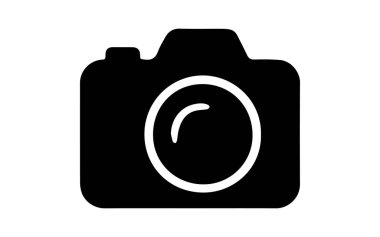 Basit kamera simgesi izole edilmiş siluet