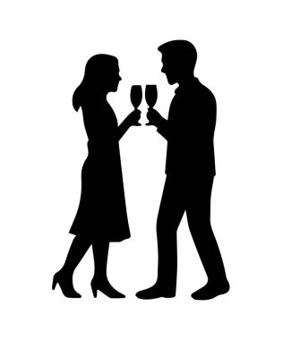 Kadın ve erkek içkinin tadını çıkarıyor, sosyal bir toplantıyı kutluyorlar.