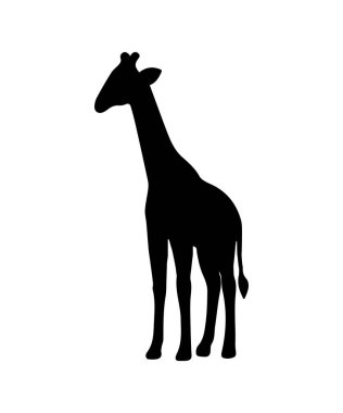 Basit zürafa hayvan silueti simgesi