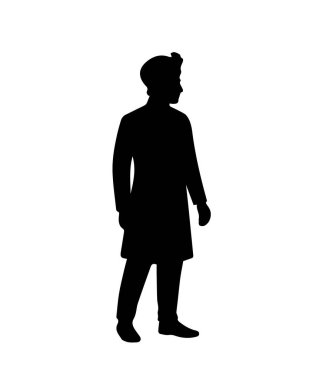 Geleneksel giysili Hintli adam silueti