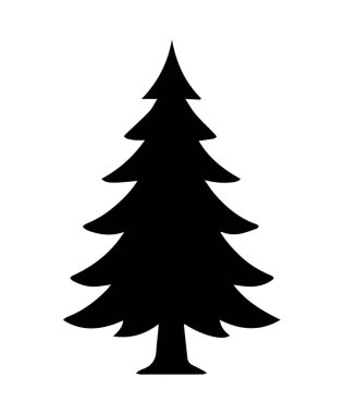Çam ağacı basit siluet simgesi
