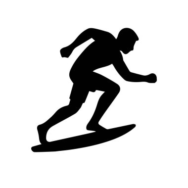 Erkek silueti koşuyor, aktif yaşam tarzını ve uygunluğu temsil ediyor.