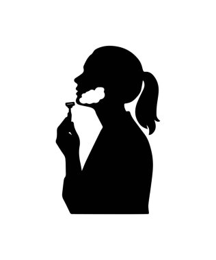 Siluet, jilet ve köpükle sakal tıraşı olan birini gösteriyor.