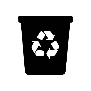 Evrensel geri dönüşüm sembolünü gösteren siyah geri dönüşüm kutusu