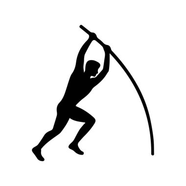 Atlet, sırıkla atlama siluetinde yarışıyor