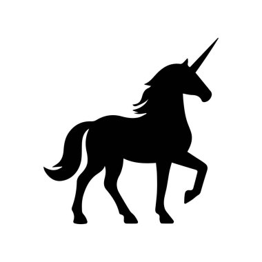Basit soyut tek boynuzlu at silueti simgesi
