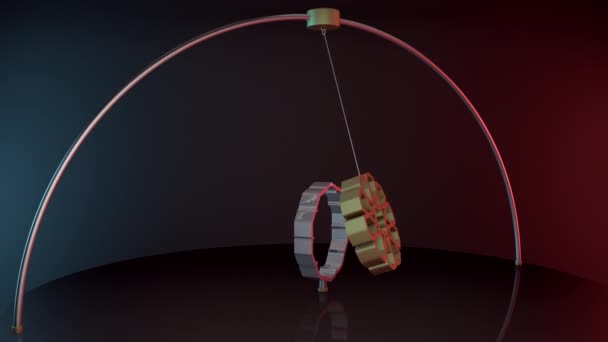 传统的几何欧托曼图案环路3D钟摆动画 — 图库视频影像