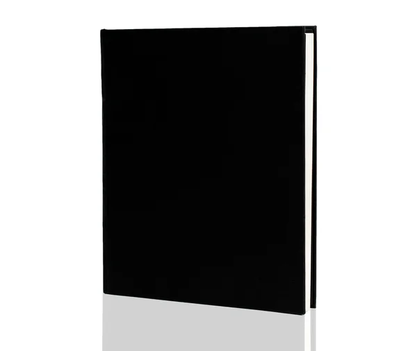 Capa de livro em branco preto isolado em branco — Fotografia de Stock