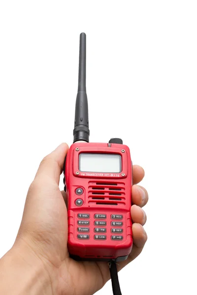 Czerwony walkie talkie chwytak — Zdjęcie stockowe