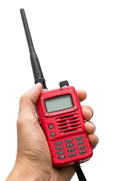 Czerwony walkie talkie chwytak — Zdjęcie stockowe