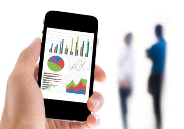 grafik analiz ile cep telefonu tutan hanhand