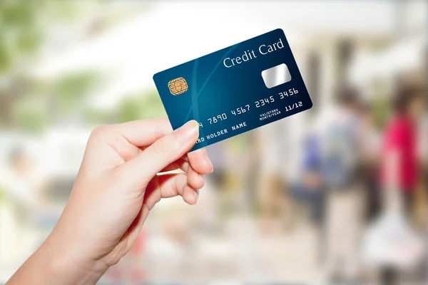 El tutma kredi kartı — Stok fotoğraf