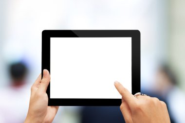 siyah dijital tablet tutan el