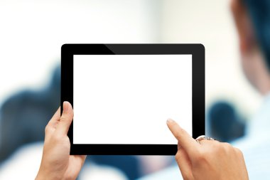 siyah dijital tablet tutan el