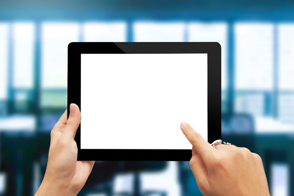 Mão segurando Digital Tablet — Fotografia de Stock