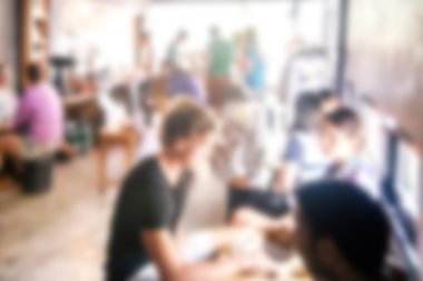 kahve Cafe konuşan insanların arka plan bulanık