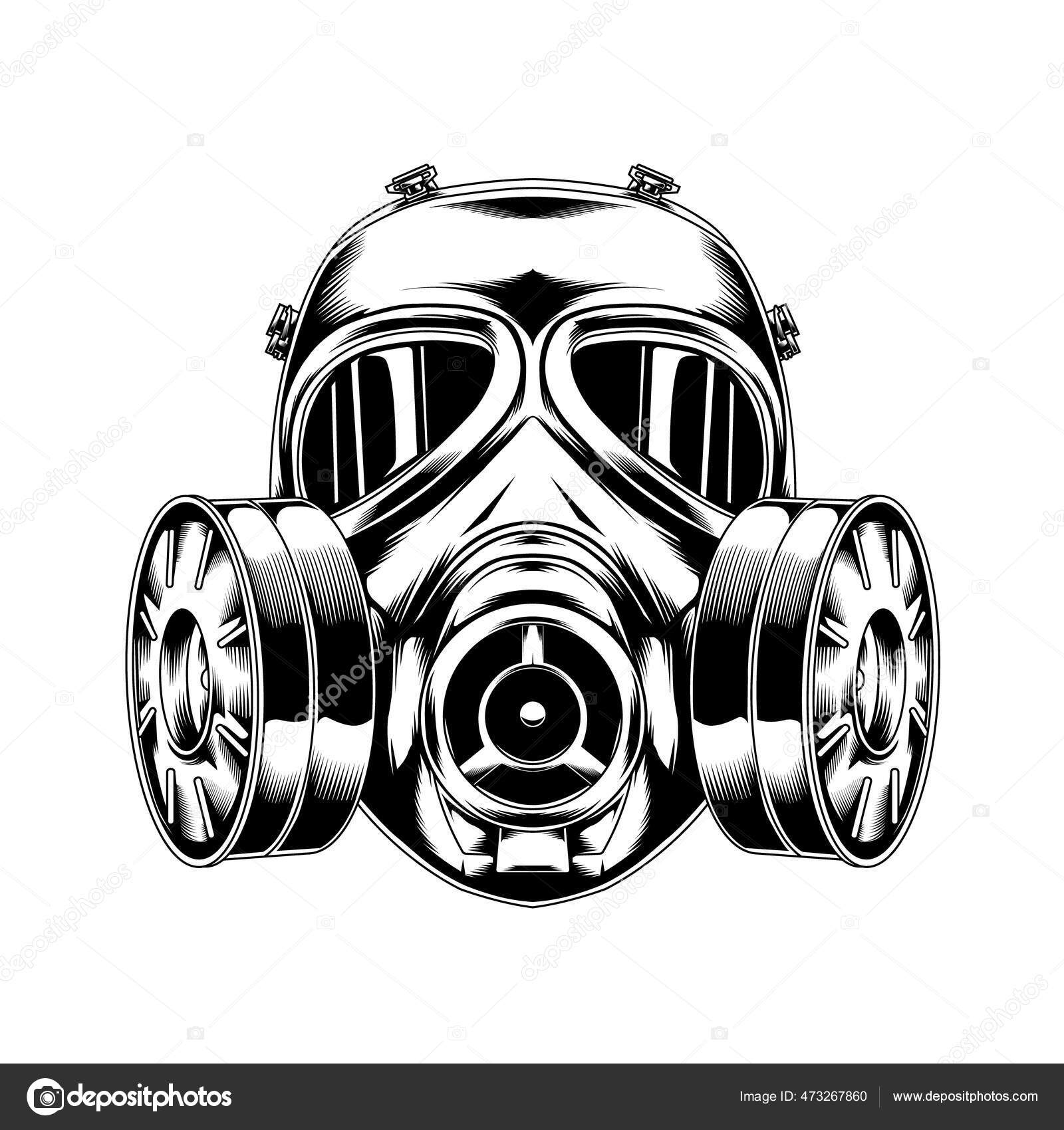 Line Art Gas Mask Tactical Military Stock Vector by ©khafidmuhamad66