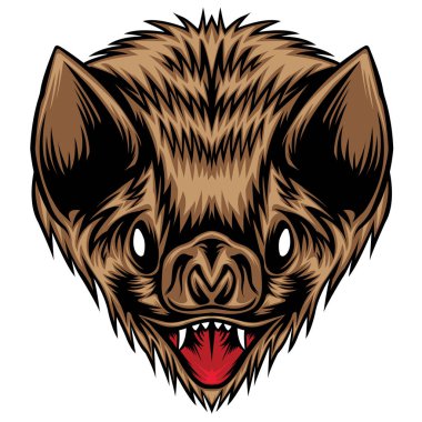 illustration design of bat head on white beground