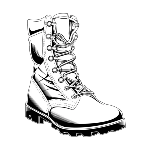 Bottes Tactiques Vectorielles Design Beground Blanc — Image vectorielle