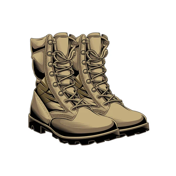 Design Tactical Boots Version Color — Stok Vektör