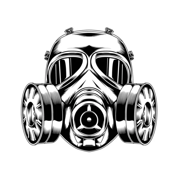 Line Art Gas Mask Tactical Military — Διανυσματικό Αρχείο