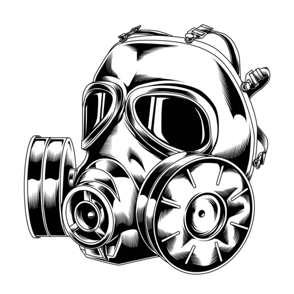 Line Art Gas Mask Tactical Military — Διανυσματικό Αρχείο