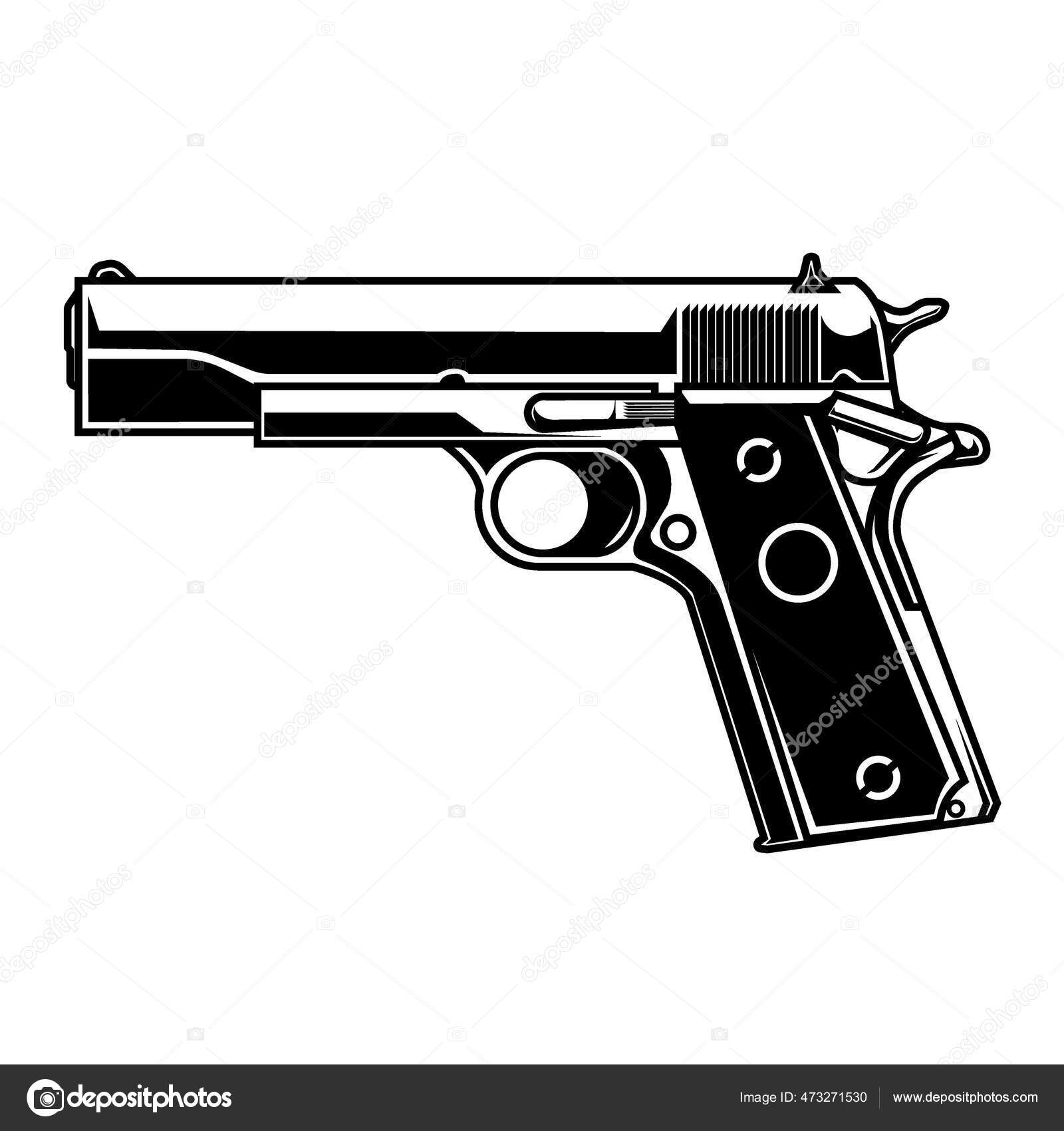 Line Art Vector Gun 1911 Stock Vector by ©khafidmuhamad66 473271530