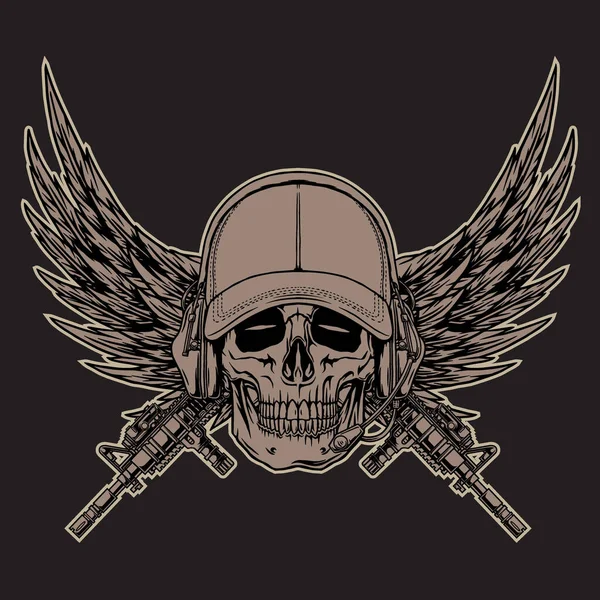 stock vector military logo in the dark beground