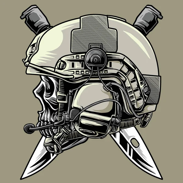 Skull Tactical Helm Army — Διανυσματικό Αρχείο