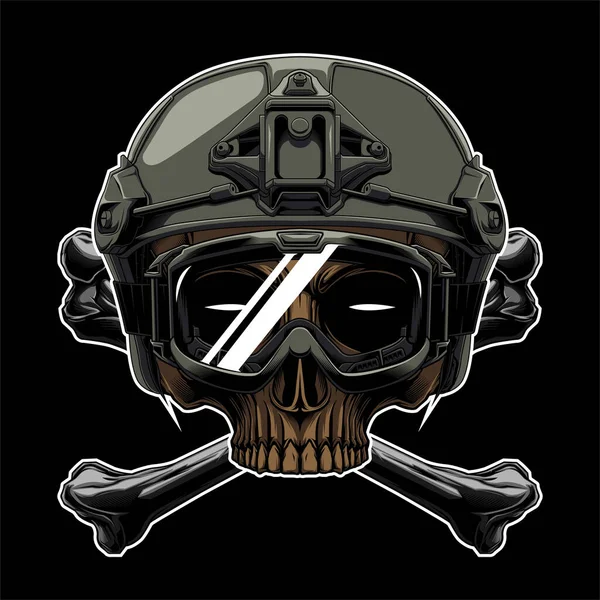 tactical warrior skull and military helmet in white begrouynd