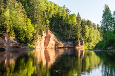 Yaz nehir yansımaları ile