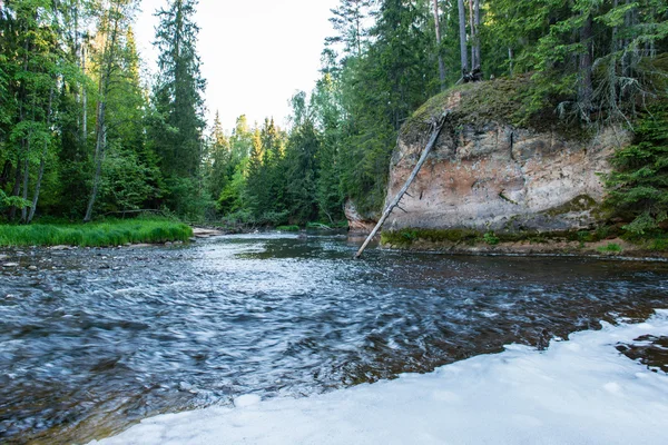 Sommaren river med reflektioner — Stockfoto