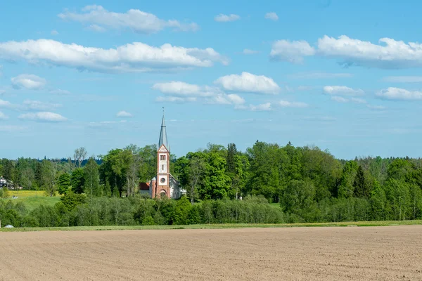 Сельская церковь летом — стоковое фото